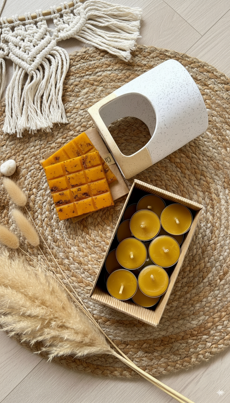 Kominek do aromaterapii z woskiem pszczelim i propolisem