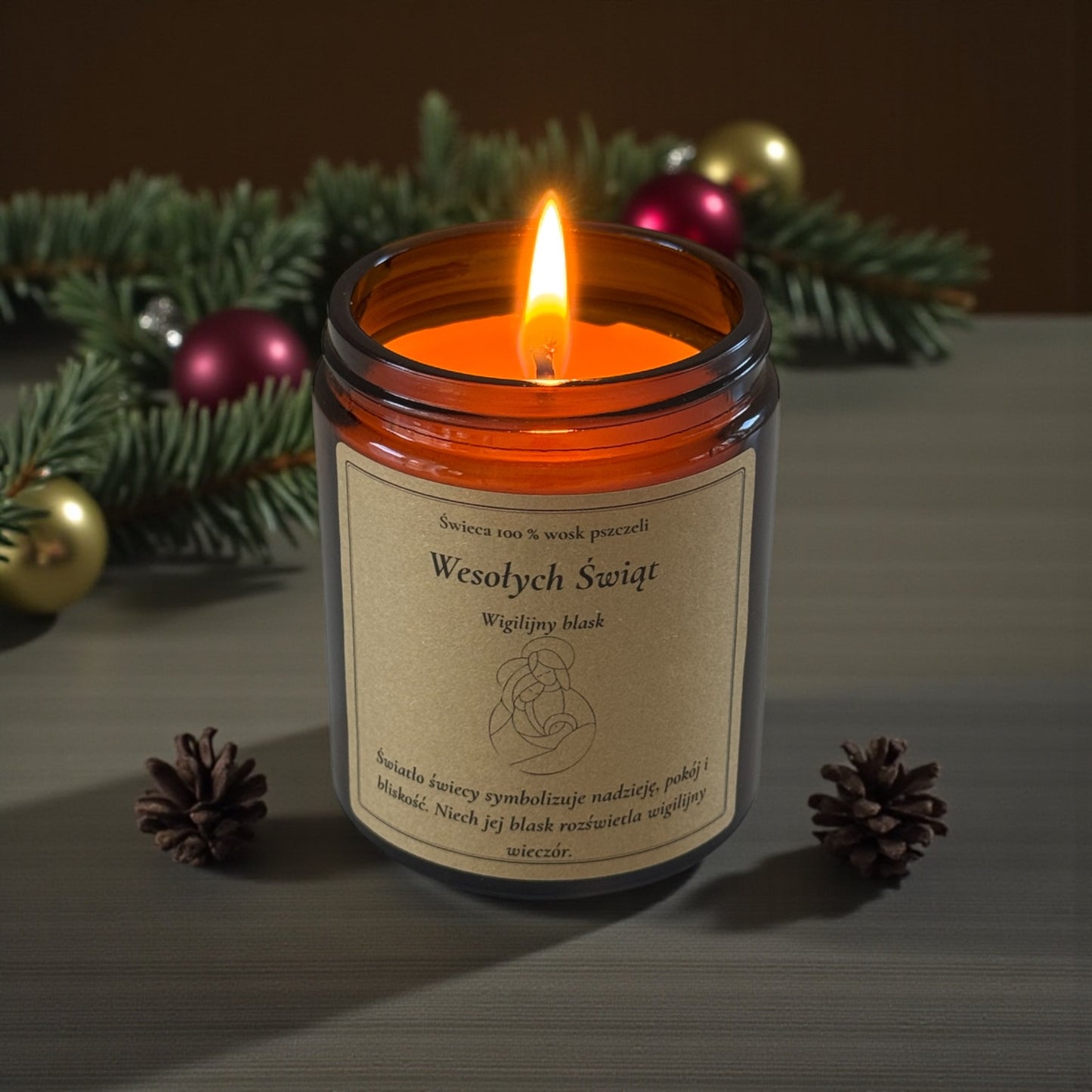 Wigilijny Zestaw Tradycji- Opłatek, Sianko, Miód i Świeca