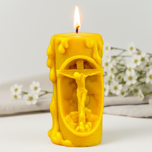 Świeca z wosku pszczelego duża - Jezus
