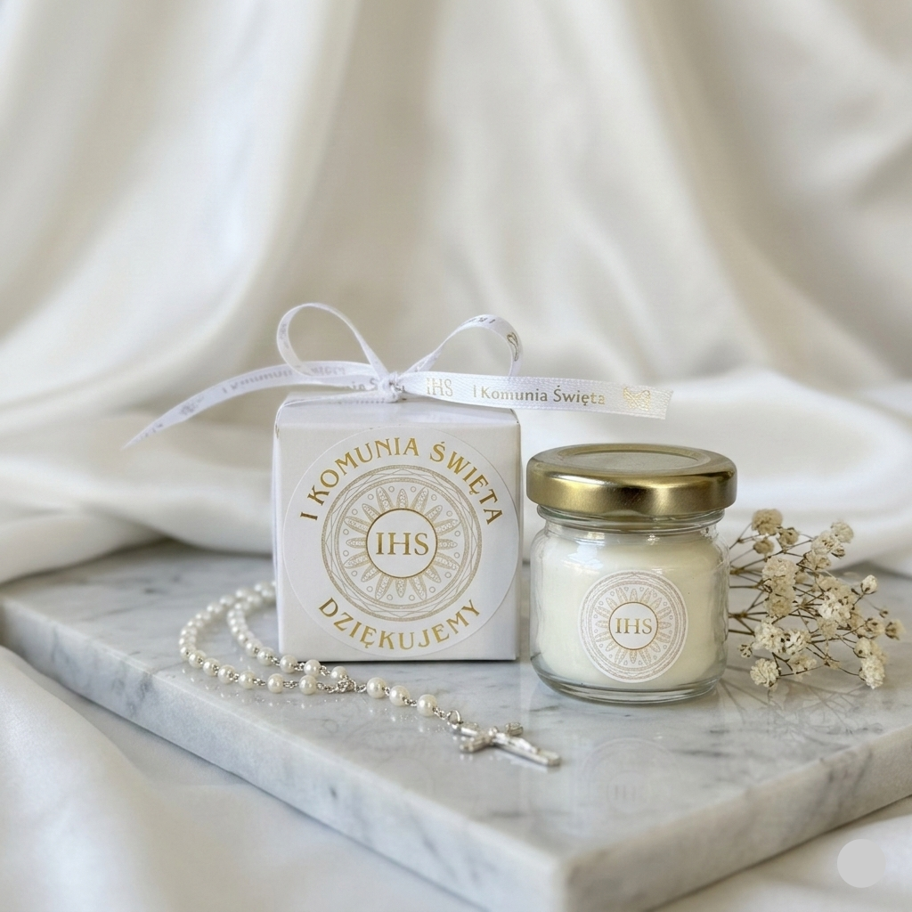 Podziękowania dla Gości – Mini Świeczka Sojowa Komunia