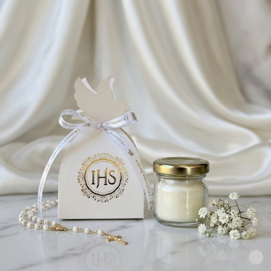 Podziękowania dla Gości – Świeczka Sojowa na Komunię Świętą ✨🤍