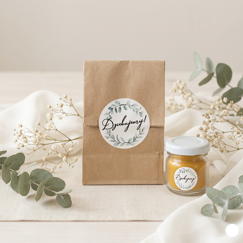 Mini świeczka z wosku pszczelego na prezent z etykietą | Apimel