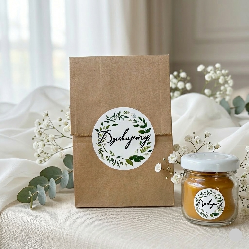 Mini świeczka z wosku pszczelego w kraft torebce   | Apimel