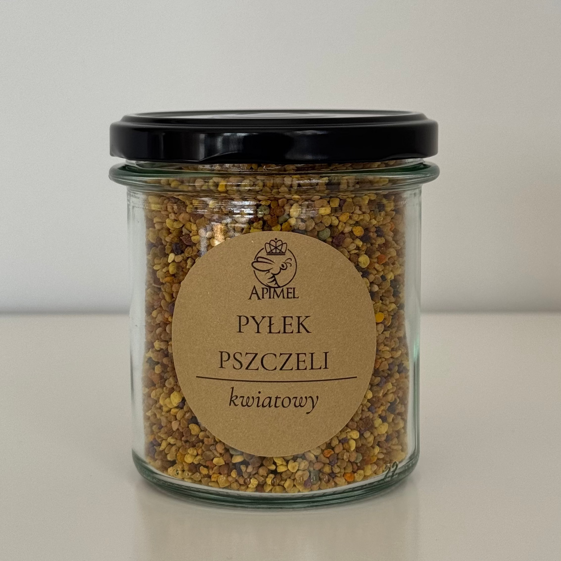 Pyłek pszczeli kwiatowy naturalny Apimel w słoiku – produkt z pasieki 