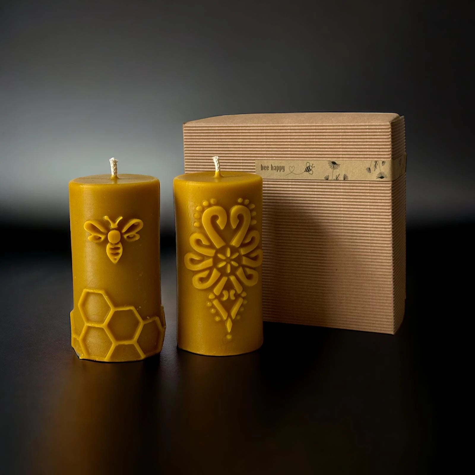 Zestaw Prezentowy NATURALNY 2x  ŚWIECZKA PSZCZELA - Apimel