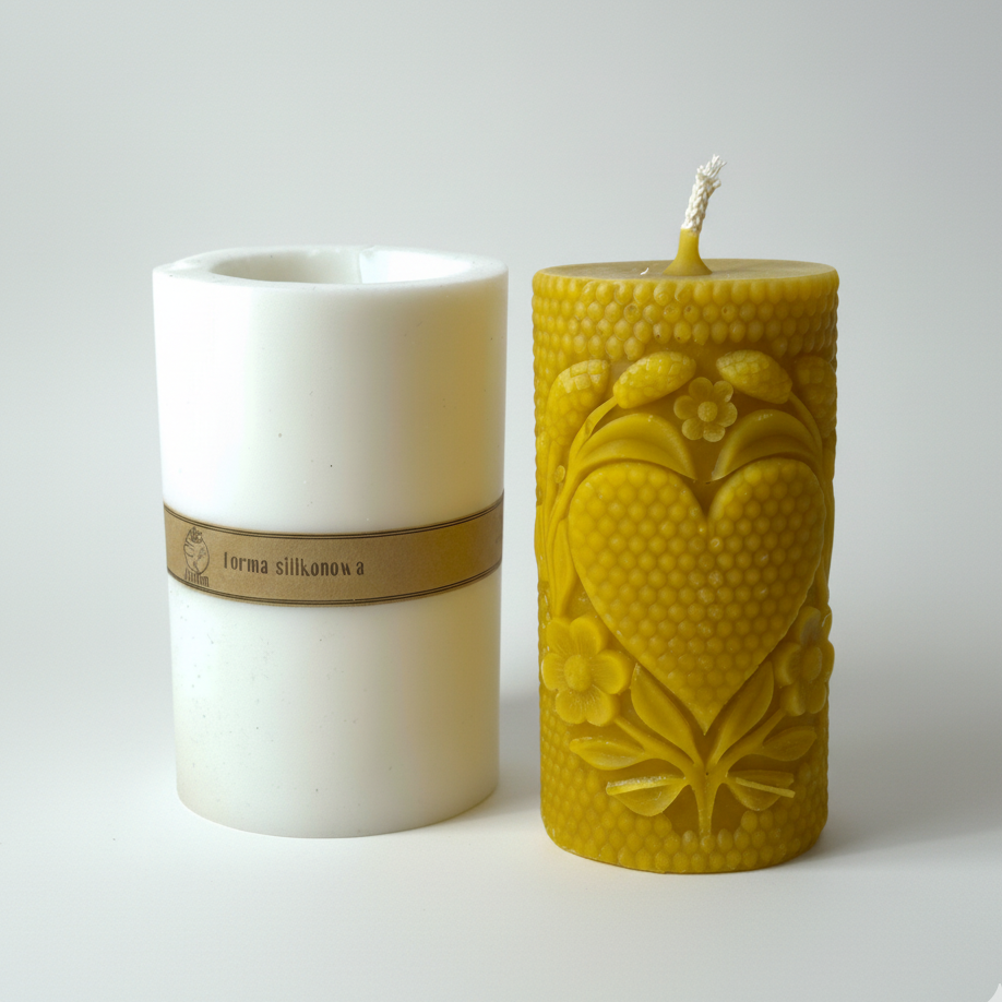 forma silikonowa do świecy z wosku pszczelego serce