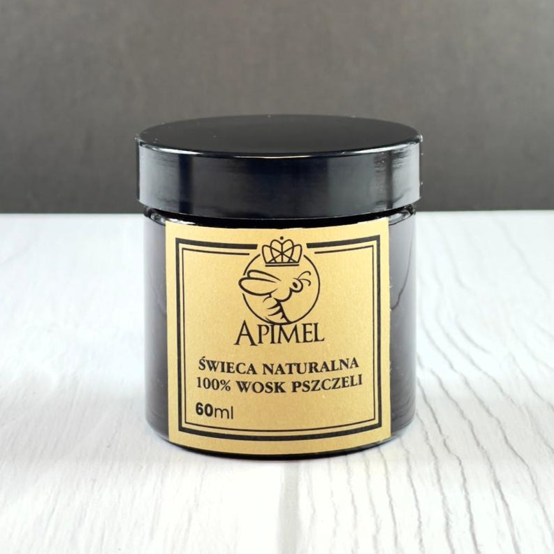 Świece w szkle z wosku pszczelego - 60 ml