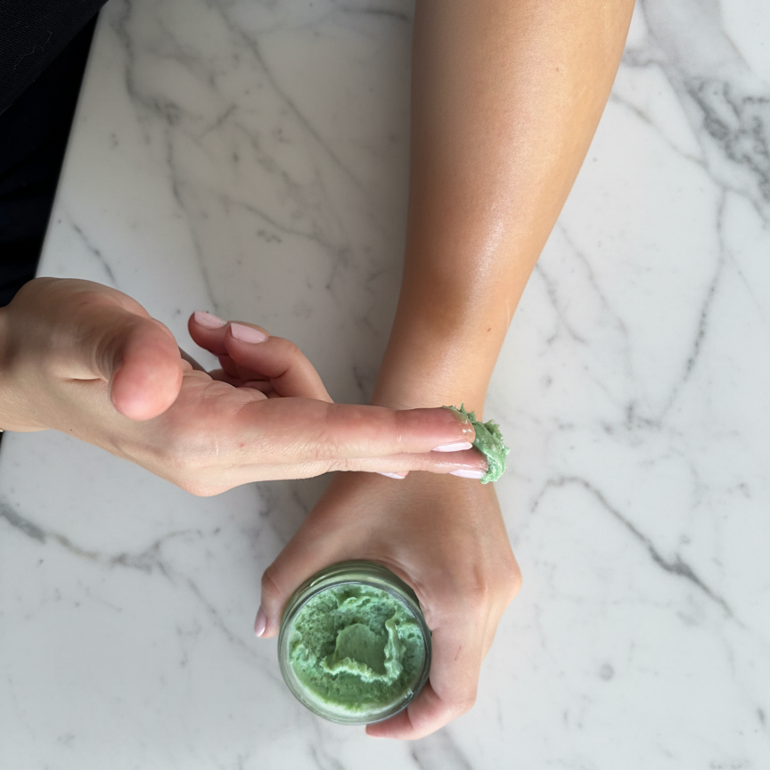 Masło do twarzy i ciała zielona herbata z woskiem pszczelim wmasowywanie w skórę intensywne nawilżenie i wygładzenie