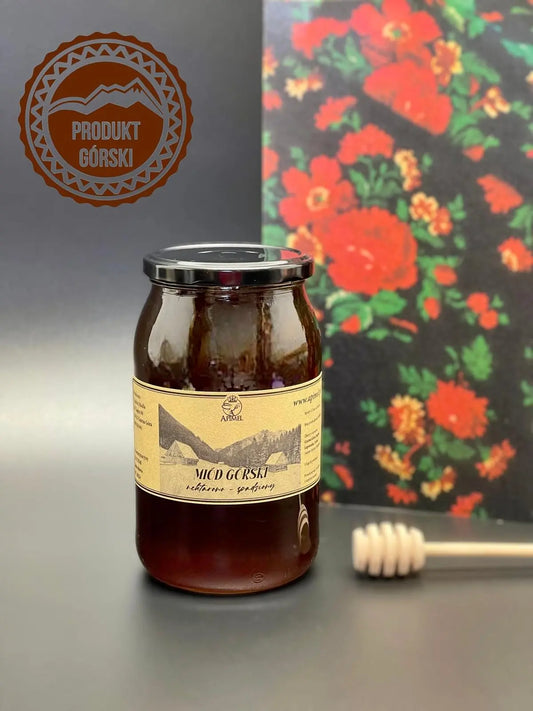 miód spadziowy iglasty 1200 g miód górski naturalny z pasieki