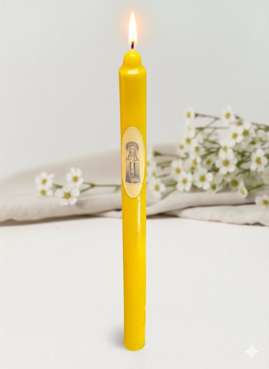 świeca gromnica z wosku pszczelego średnia naturalna Apimel Podhale handmade