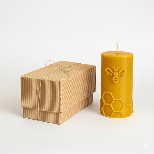Świeca z wosku pszczelego pszczoła dekoracyjna naturalny prezent