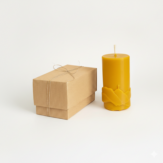 Świeca z wosku pszczelego Tatry w pudełku zestaw prezentowy
