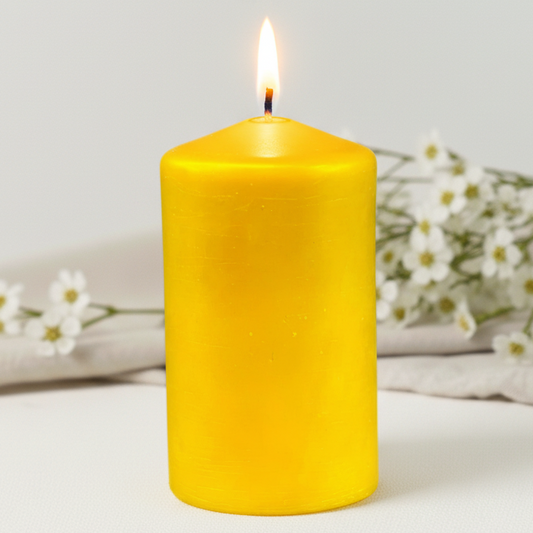 Świeca z wosku pszczelego walec duży gładki klasyczna dekoracyjna