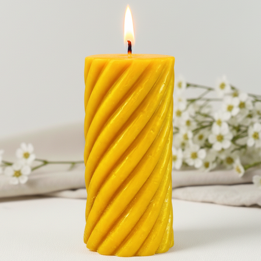 Świeca z wosku pszczelego walec spiralny wysoki dekoracyjna