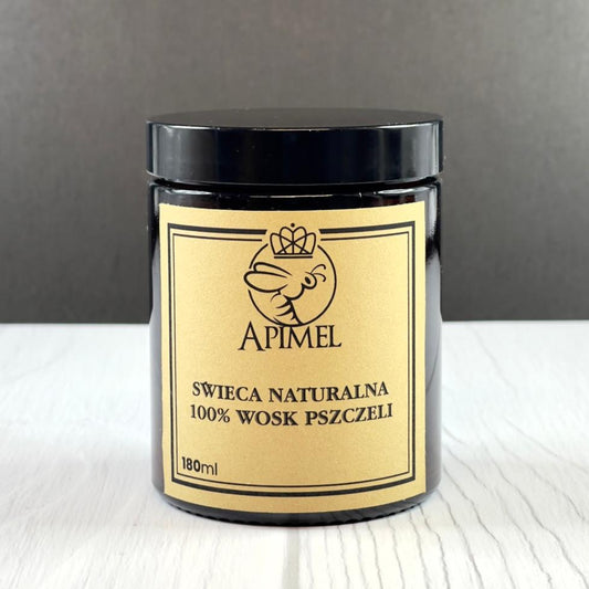 Świece w szkle z wosku pszczelego - 180 ml